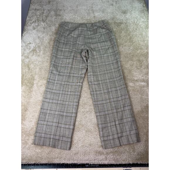 Talbots Trousers Wool Blend Plaid Lined Size 14 Stretch Straight Wide C216 - Picture 4 of 13
